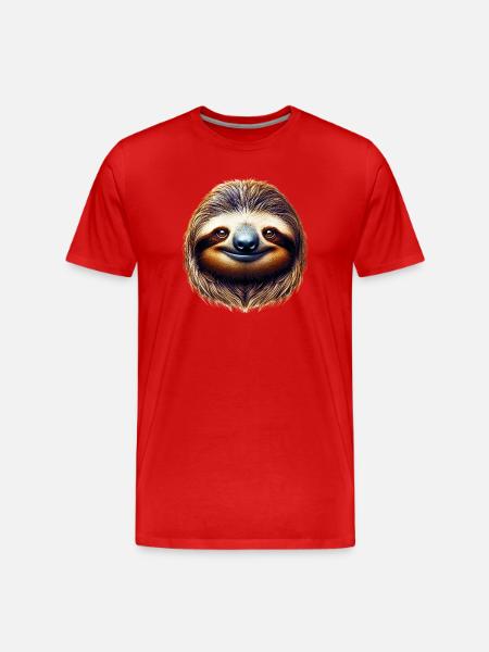 Sloth - Men's Premium Organic T-Shirt - red