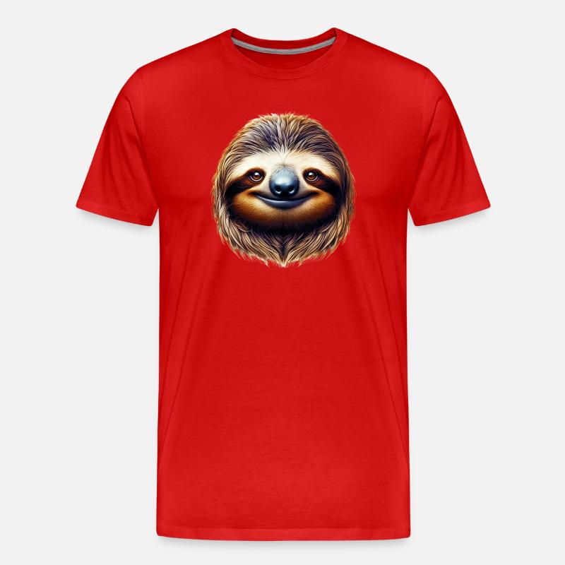 Faultier - Männer Premium Bio T-Shirt - Rot