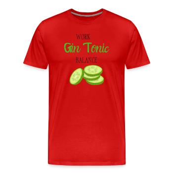 work-tonic-balance - Männer Premium Bio T-Shirt - Rot - Vorne - Damien (186cm)