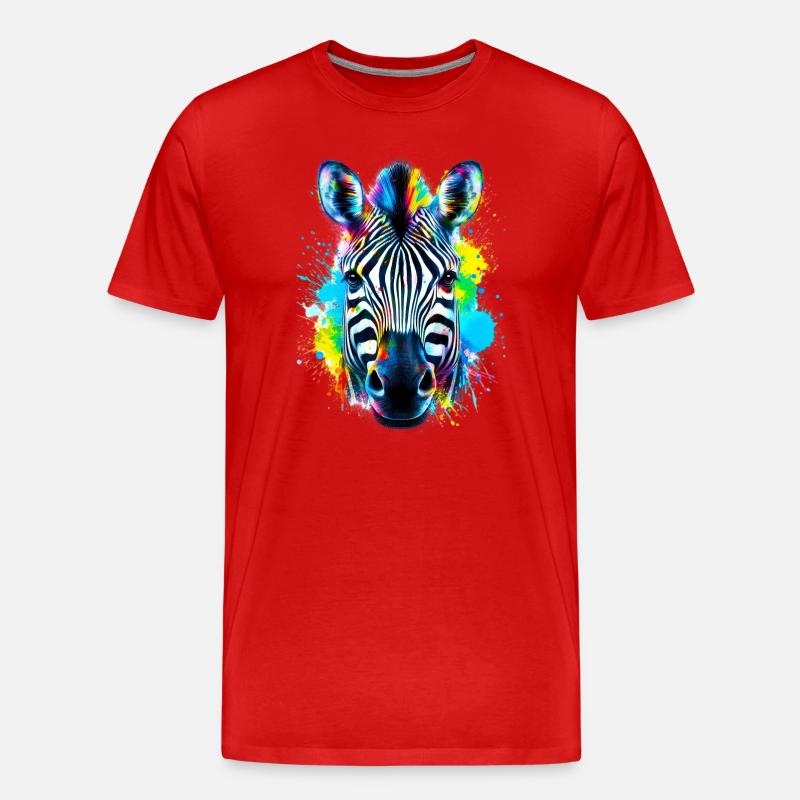 Zebra - Männer Premium Bio T-Shirt - Rot