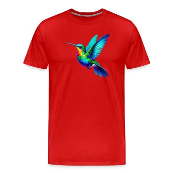 Kolibri - Männer Premium Bio T-Shirt - Rot - Vorne - Damien (186cm)