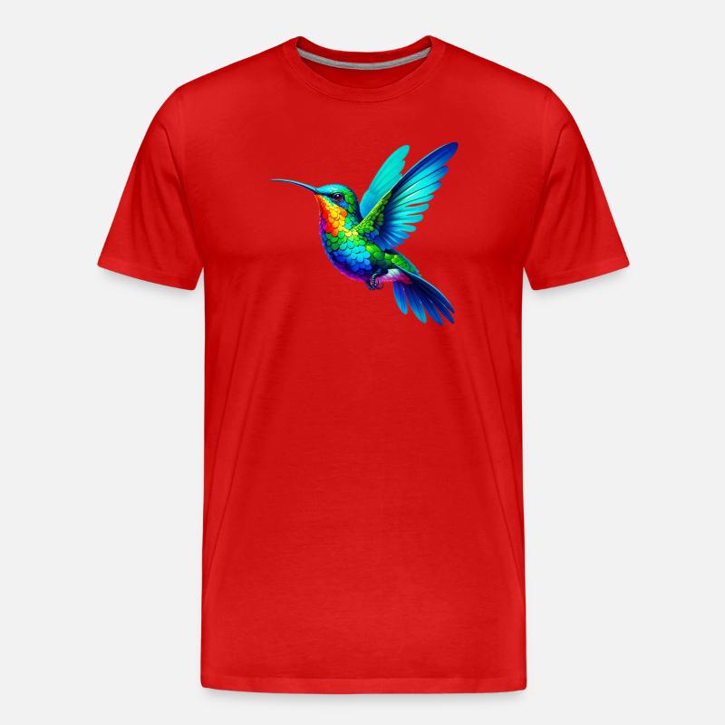 Kolibri - Männer Premium Bio T-Shirt - Rot