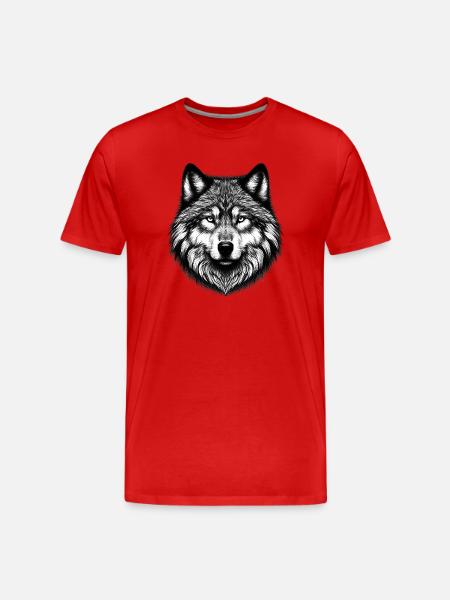 Wolf - Men's Premium Organic T-Shirt - red