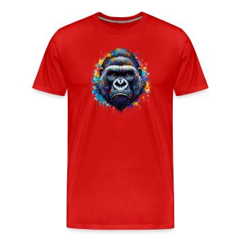 Gorilla - Men's Premium Organic T-Shirt - red - Front - Damien (186cm)