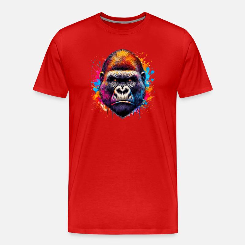 Gorilla - Männer Premium Bio T-Shirt - Rot
