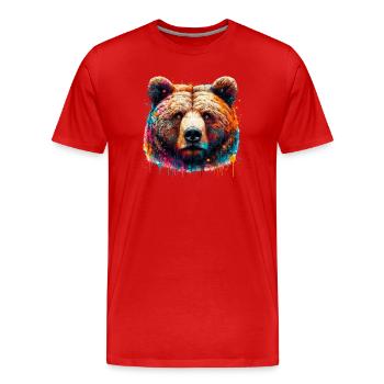 Ours - T-shirt bio Premium Homme - rouge - Devant - Damien (186cm)