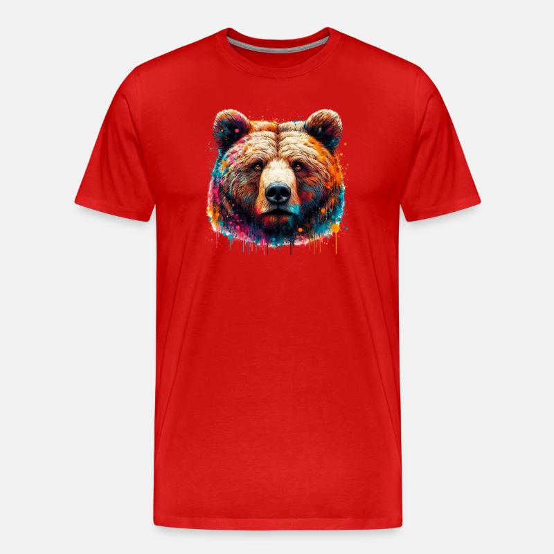Bär - Männer Premium Bio T-Shirt - Rot
