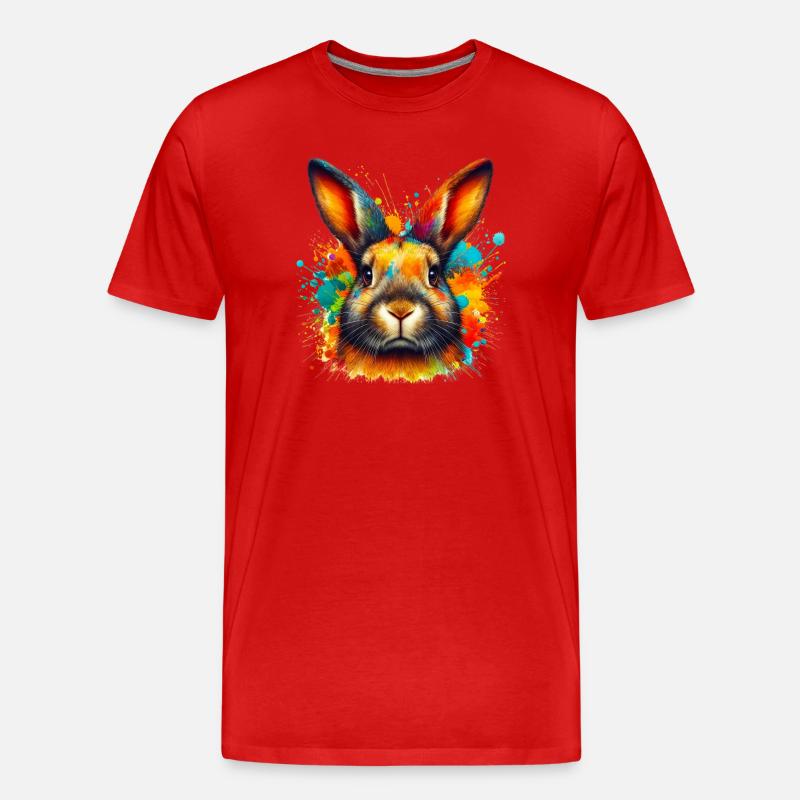 Kaninchen - Männer Premium Bio T-Shirt - Rot