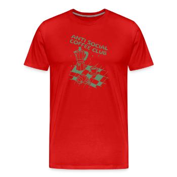Anti Social Coffee Club - Men's Premium Organic T-Shirt - red - Front - Damien (186cm)