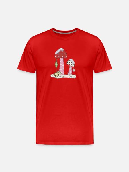 Weihnachtspilz - Männer Premium Bio T-Shirt - Rot