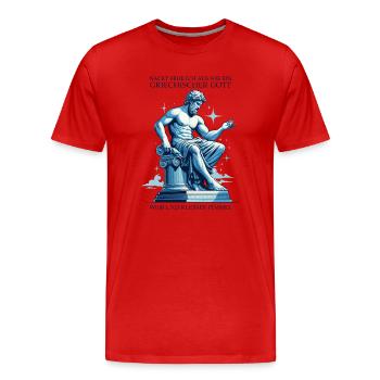 Greek god with a small dick - Men's Premium Organic T-Shirt - red - Front - Damien (186cm)