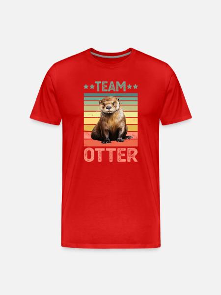 Otter - Men's Premium Organic T-Shirt - red