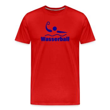 WASSERBALL - Männer Premium Bio T-Shirt - Rot - Vorne - Damien (186cm)