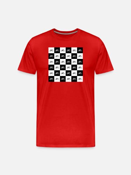 Geometric Bicycle Pattern Design - Men's Premium Organic T-Shirt - red