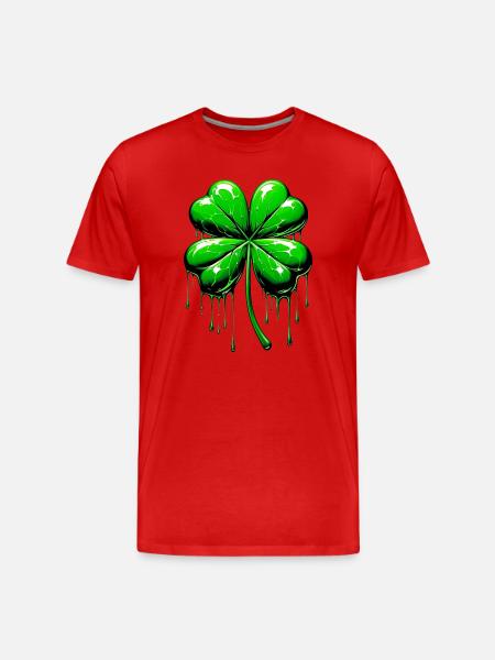 Four-leaf clover - Men's Premium Organic T-Shirt - red