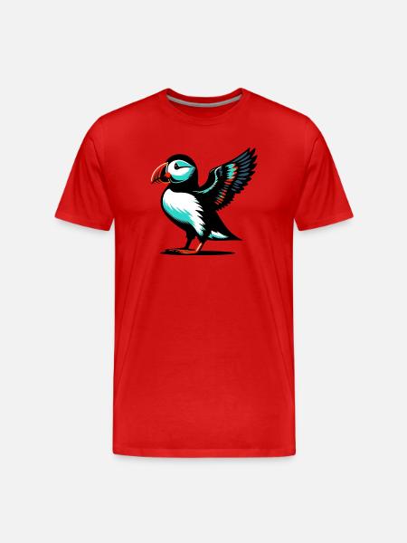 Puffin - Men's Premium Organic T-Shirt - red