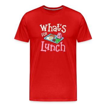 Mittagessen Cafeteria Crew - Männer Premium Bio T-Shirt - Rot - Vorne - Damien (186cm)
