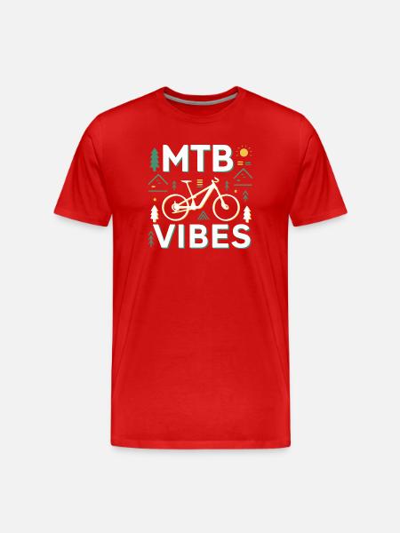 Mountain Bike Vibes Illustration - Men's Premium Organic T-Shirt - red