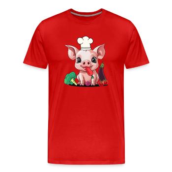Kochkunst Vegetarisch Köche Köchin Koch Gemüse - Männer Premium Bio T-Shirt - Rot - Vorne - Damien (186cm)