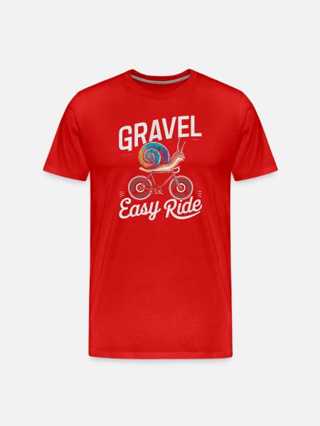 Snail Biking Adventure Illustration - Men's Premium Organic T-Shirt - red