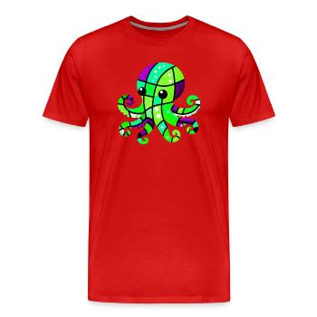 Krake - Männer Premium Bio T-Shirt - Rot - Vorne - Damien (186cm)