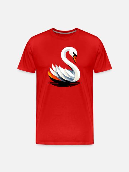 Swan - Men's Premium Organic T-Shirt - red