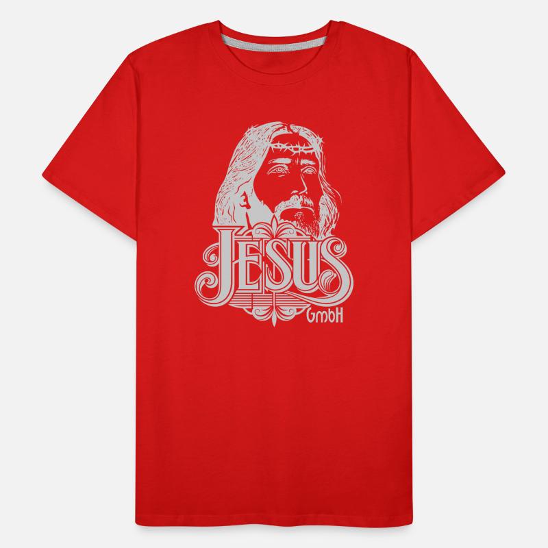 Jesus Kopf hellgrau Männer Premium Bio T-Shirt