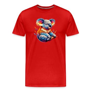 Koala - Männer Premium Bio T-Shirt - Rot - Vorne - Damien (186cm)