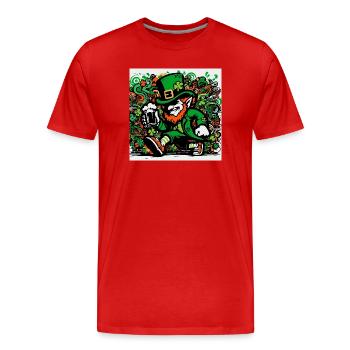 Leprechaun Ireland - Men's Premium Organic T-Shirt - red - Front - Damien (186cm)