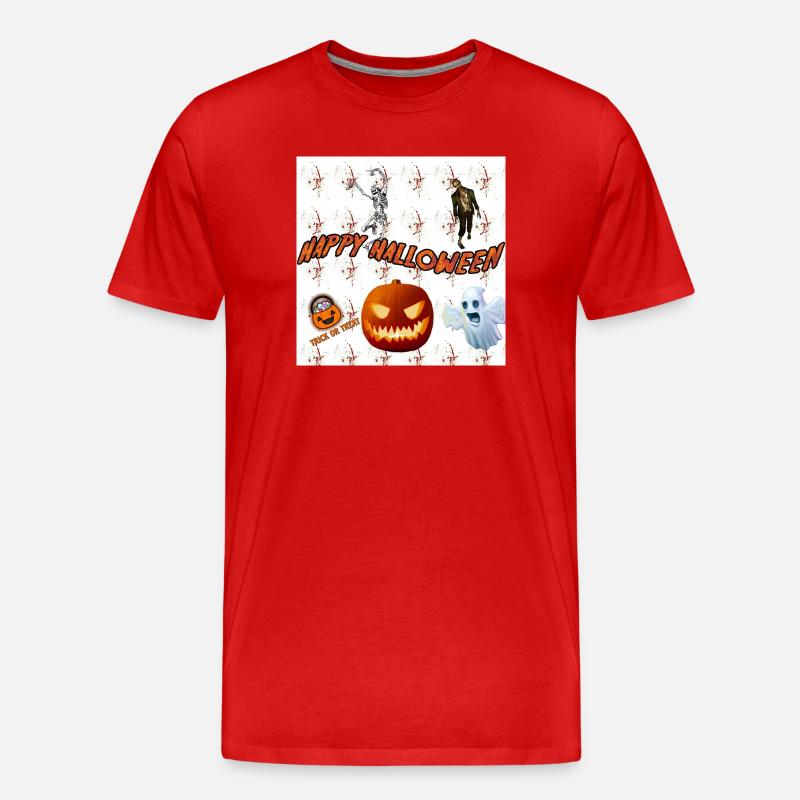 Frohes Halloween Version 3 - Männer Premium Bio T-Shirt - Rot