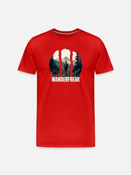 Wanderfreak - Männer Premium Bio T-Shirt - Rot