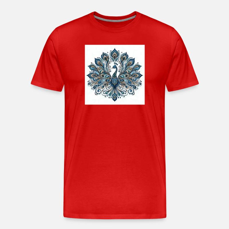 Pfau - Männer Premium Bio T-Shirt - Rot