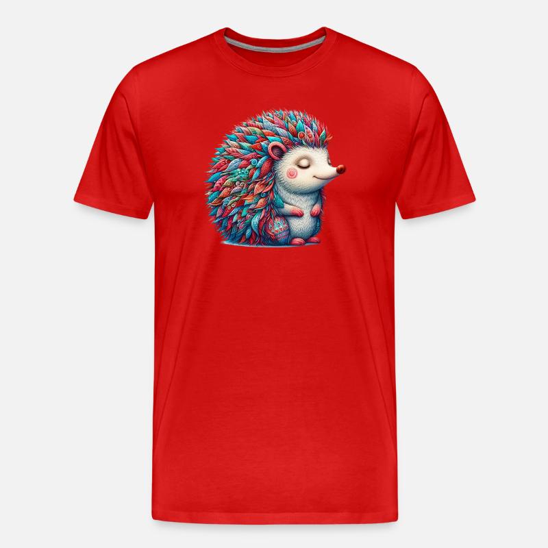 Igel - Männer Premium Bio T-Shirt - Rot