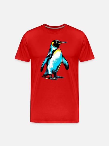 Pinguin - Männer Premium Bio T-Shirt - Rot