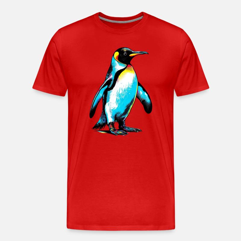 Pinguin - Männer Premium Bio T-Shirt - Rot