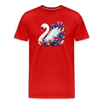 Cygne - T-shirt bio Premium Homme - rouge - Devant - Damien (186cm)