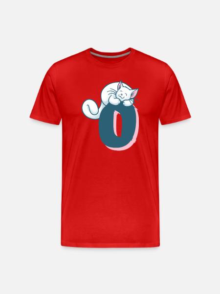 Cat Letter O - Men's Premium Organic T-Shirt - red