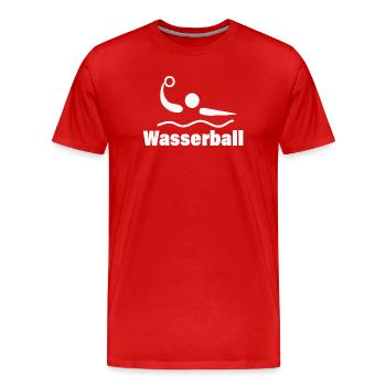 WASSERBALL - Männer Premium Bio T-Shirt - Rot - Vorne - Damien (186cm)