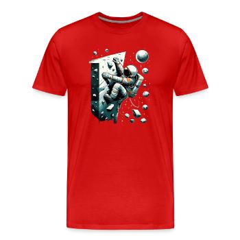 Bouldern Astronaut Raumfahrer Geschenk - Männer Premium Bio T-Shirt - Rot - Vorne - Damien (186cm)
