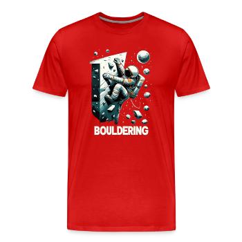 Bouldern Astronaut Raumfahrer Geschenk - Männer Premium Bio T-Shirt - Rot - Vorne - Damien (186cm)