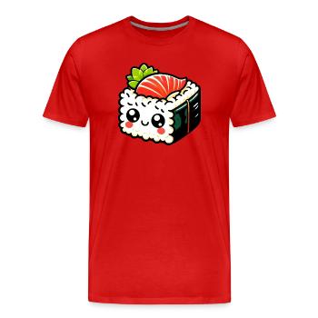 Sushi - Männer Premium Bio T-Shirt - Rot - Vorne - Damien (186cm)