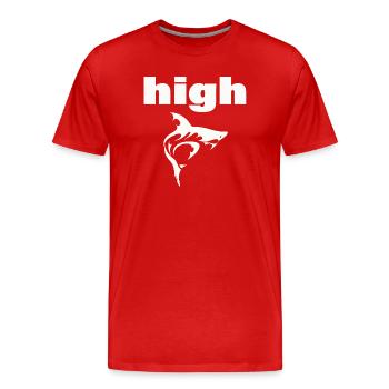 HIGH - Männer Premium Bio T-Shirt - Rot - Vorne - Damien (186cm)