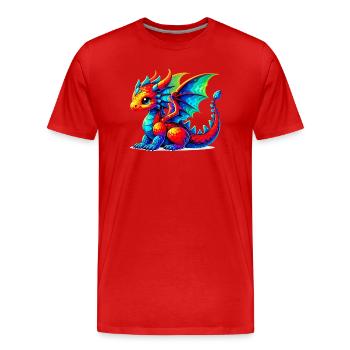 Dragon - T-shirt bio Premium Homme - rouge - Devant - Damien (186cm)