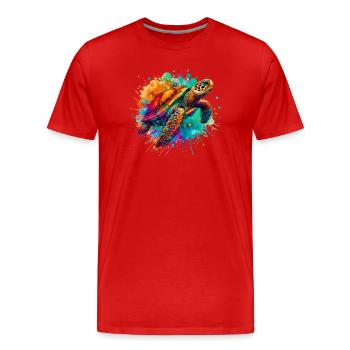 Tortue - T-shirt bio Premium Homme - rouge - Devant - Damien (186cm)
