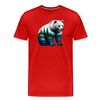 Ours - T-shirt bio Premium Homme - rouge - Devant - Damien (186cm)