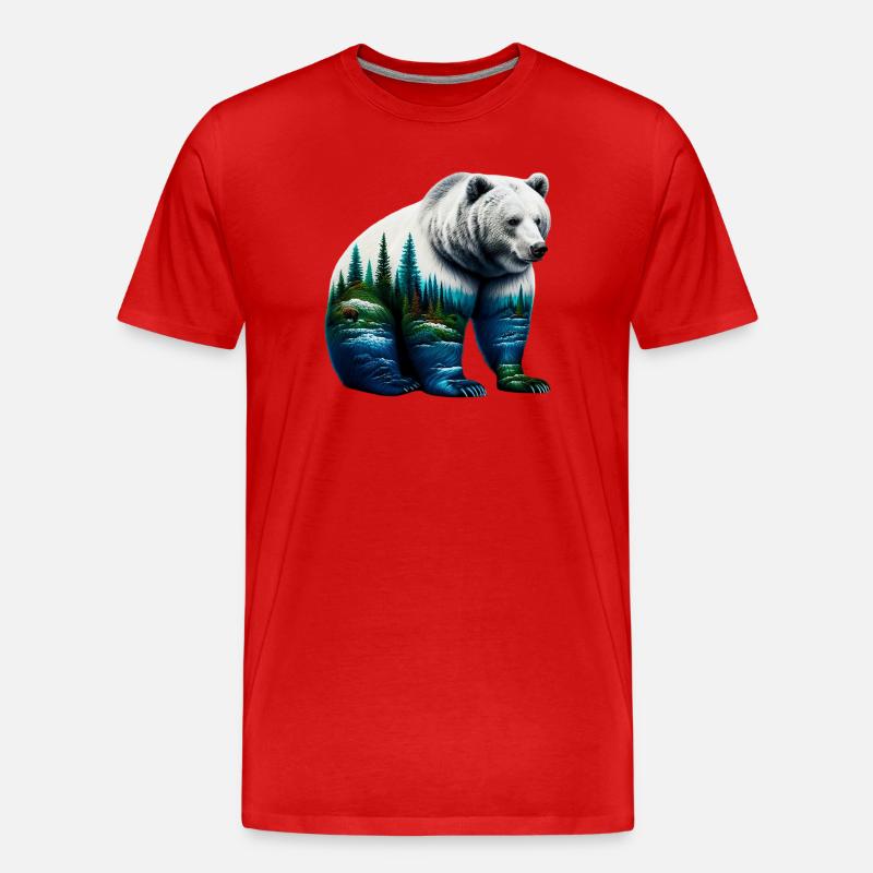 Bär - Männer Premium Bio T-Shirt - Rot