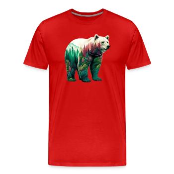Bär - Männer Premium Bio T-Shirt - Rot - Vorne - Damien (186cm)