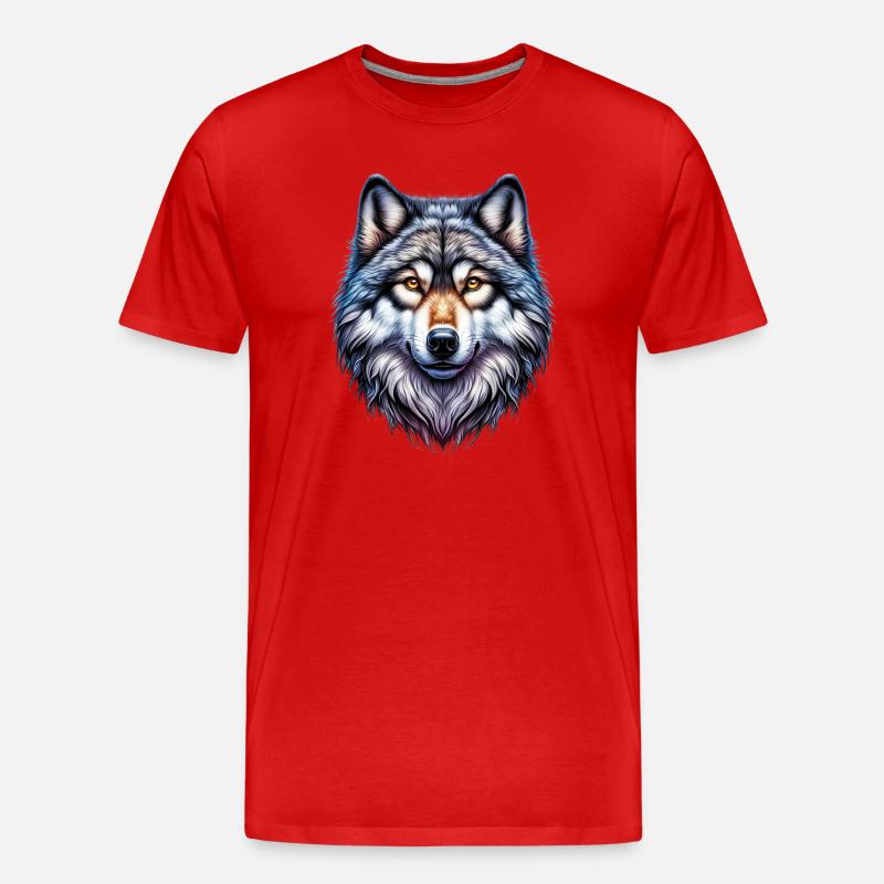 Wolf - Men's Premium Organic T-Shirt - red