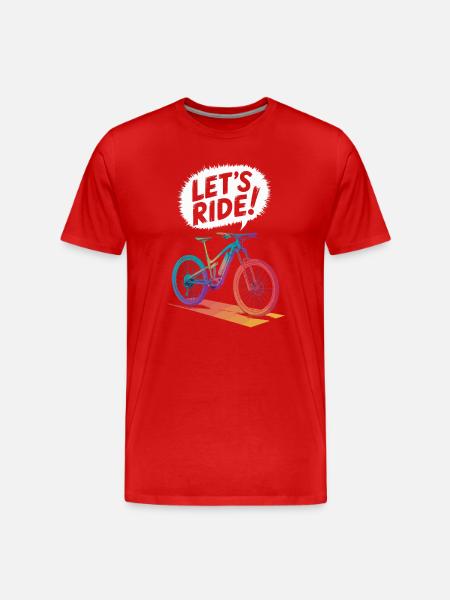 Vibrant Mountain Bike Ride Design - Men's Premium Organic T-Shirt - red