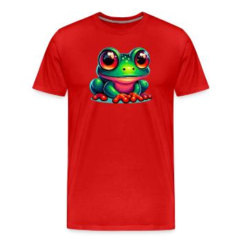 Grenouille - T-shirt bio Premium Homme - rouge - Devant - Damien (186cm)